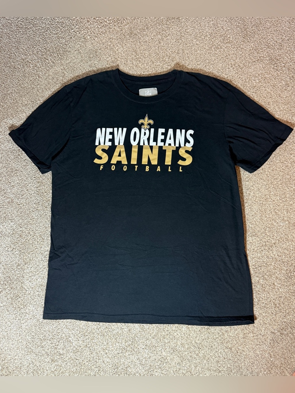 NFL New Orleans Saints Black and Gold Logo Tee